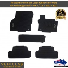 Fits VW Golf - MK 7 /7.5 -2012 - 2021 - All Weather 12mm Heavy Duty Rubber floor mats